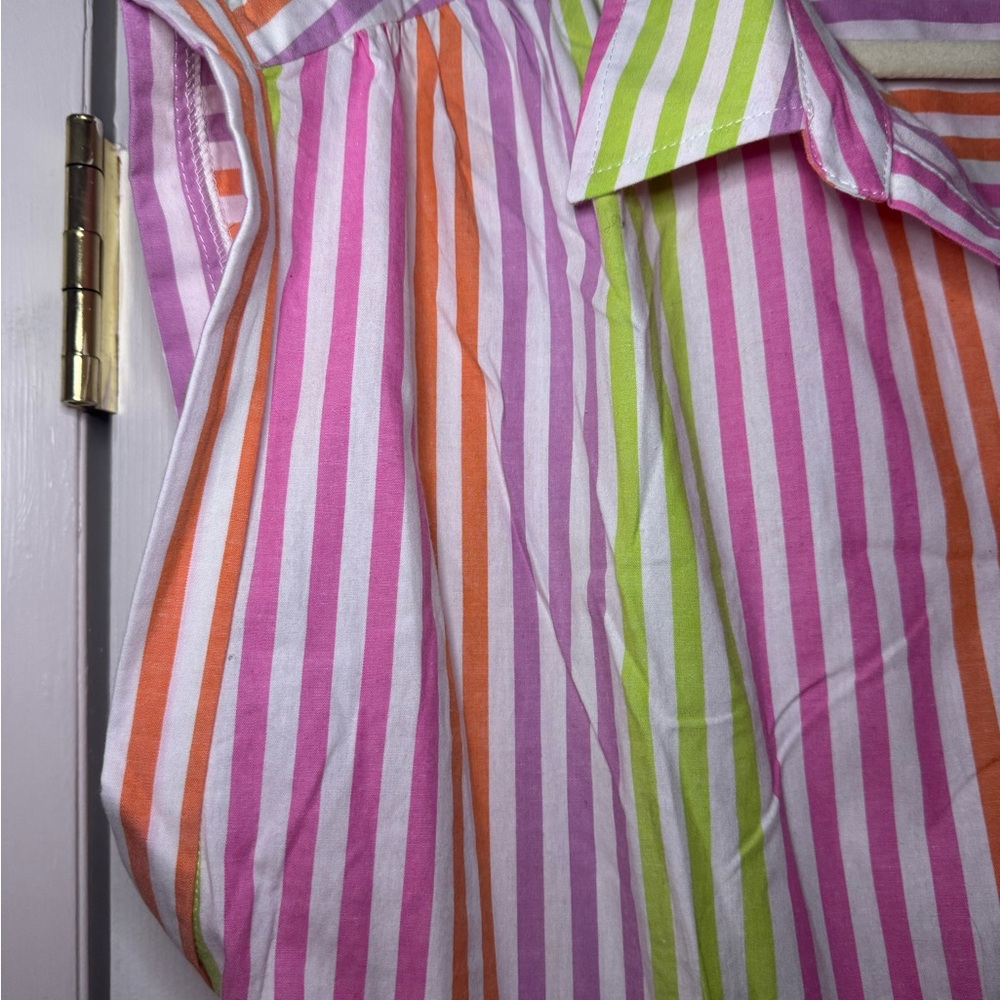 Like Love Cotton Neon Stripe Tiered Dress Size 1X - Picture 4 of 15